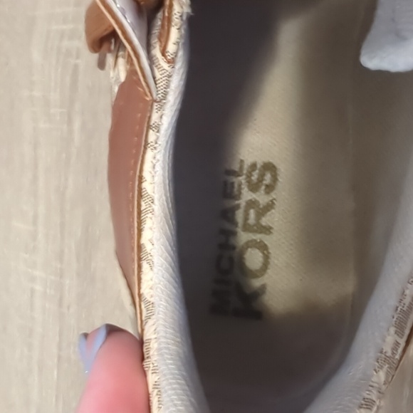 Michael Kors Cream and Brown Retro Sneakers - Picture 7 of 9